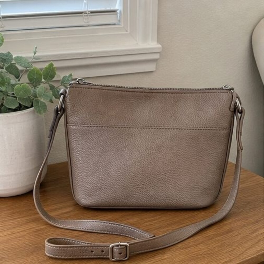 Taupe Leather Crossbody Bag